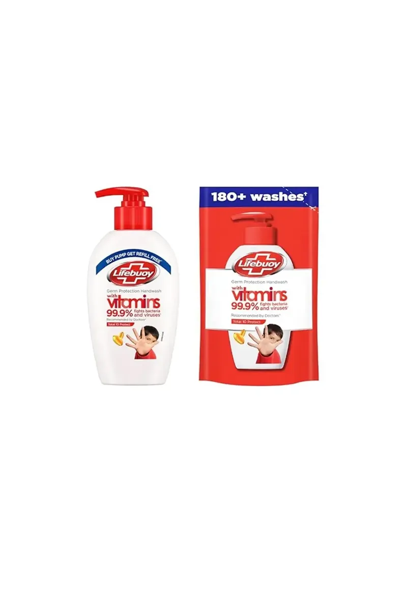 Lifebuoy Total 10 Germ Protection Handwash 190 ml Pump + 185 ml Pouch