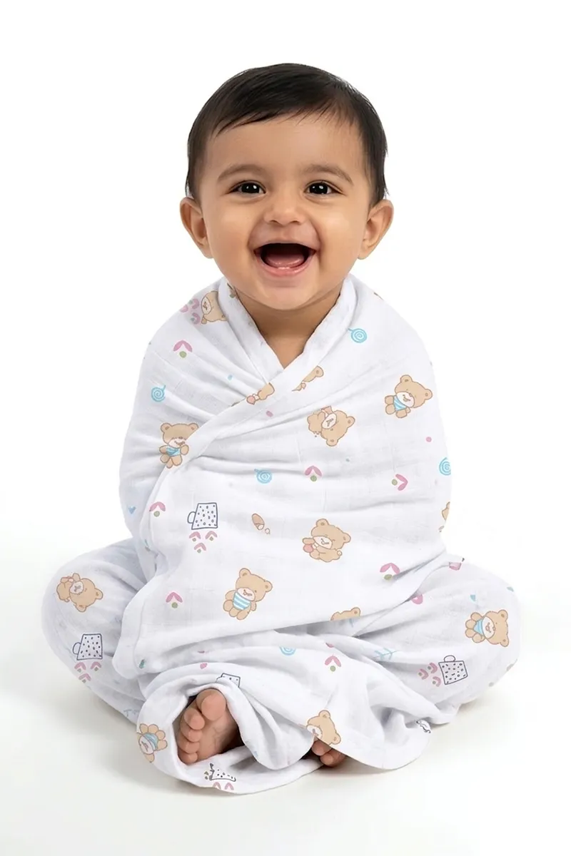 Cotton Towel for Babies - White