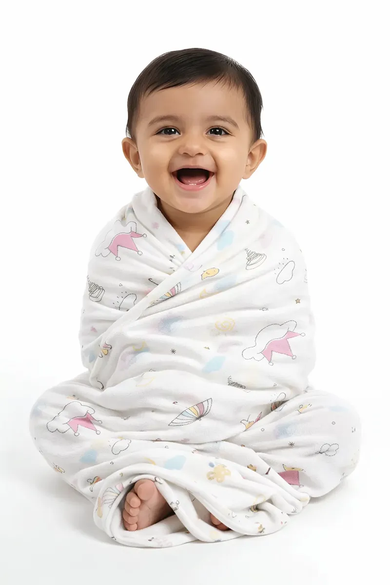 Cotton Towel for Babies - White