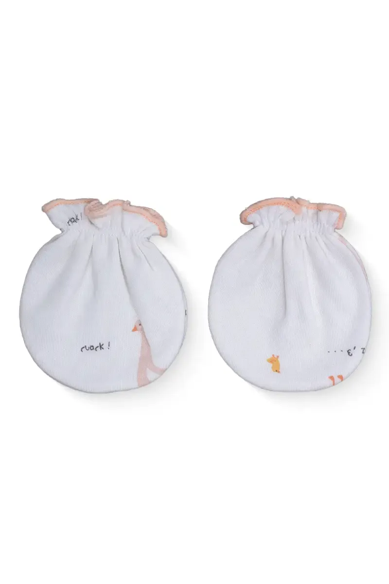 Cotton Mittens for Babies - White