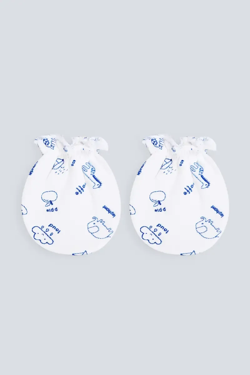 Cotton Mittens for Babies - white
