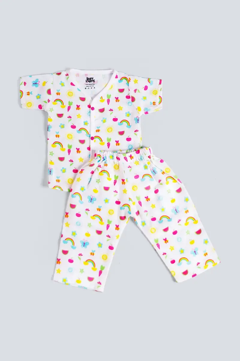Muslin Clothing Set for Baby Girl - Multicolor