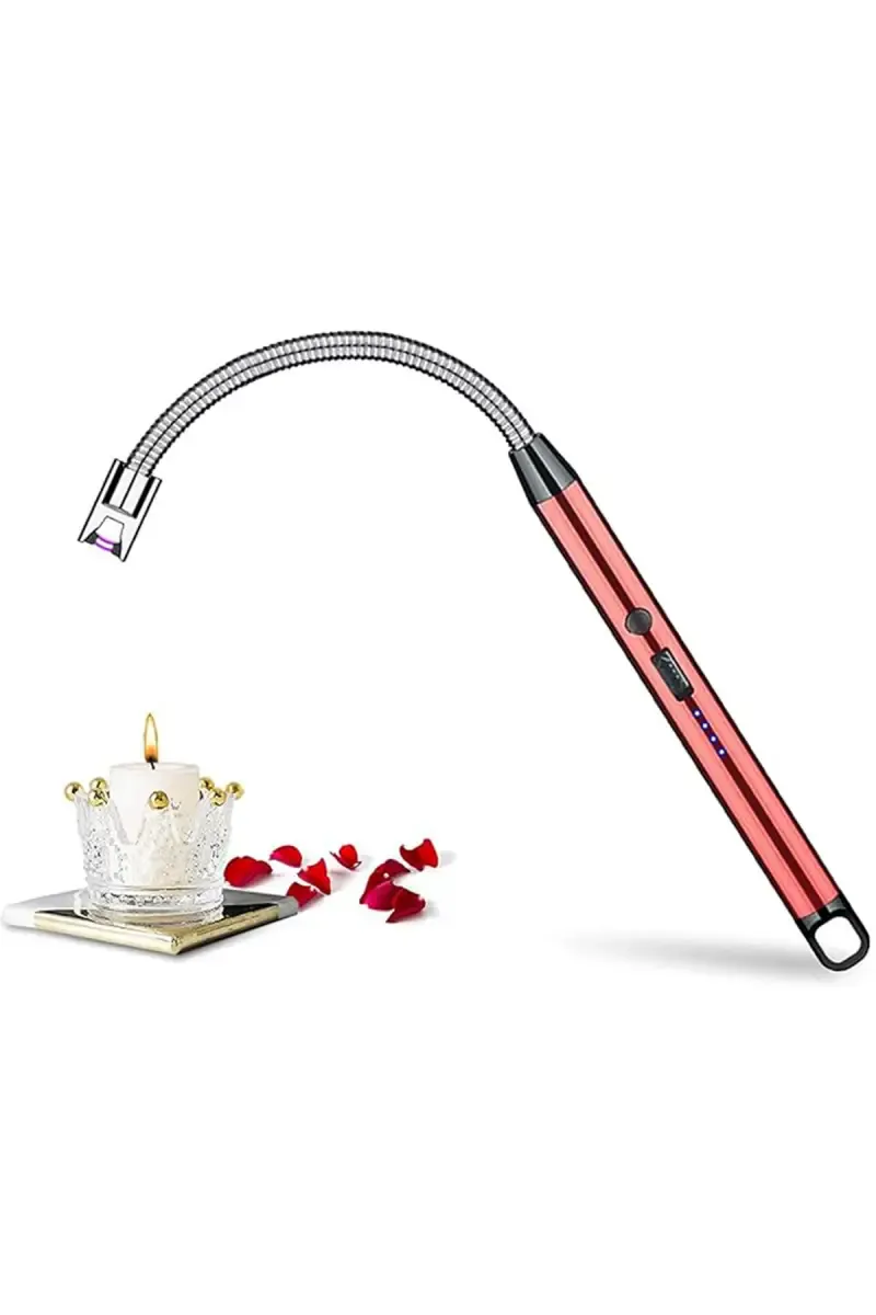 Alloy Steel Electric Lighter with USB Interface, LED Power Display - 27 cm 034851RED1