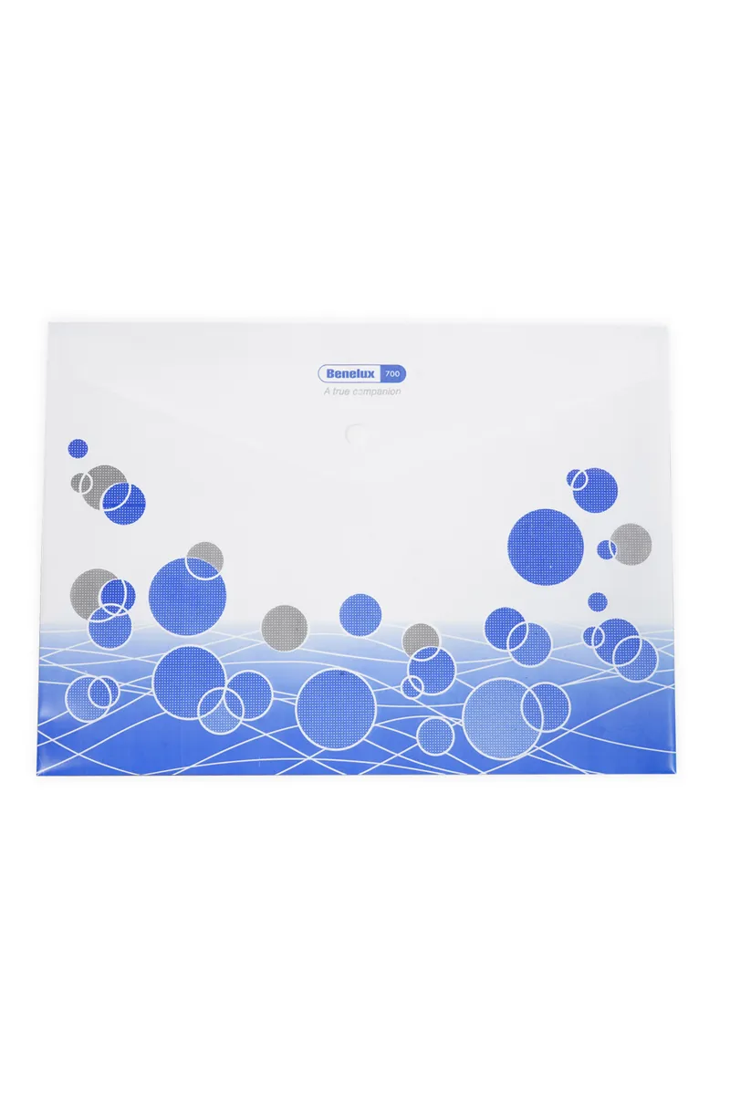Snap Closure Printed File Folder - Blue
