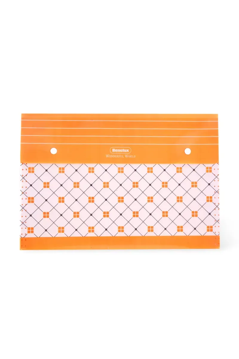3D Expandable Piano File Folder (FC Size & Double Snap Closure) - Orange