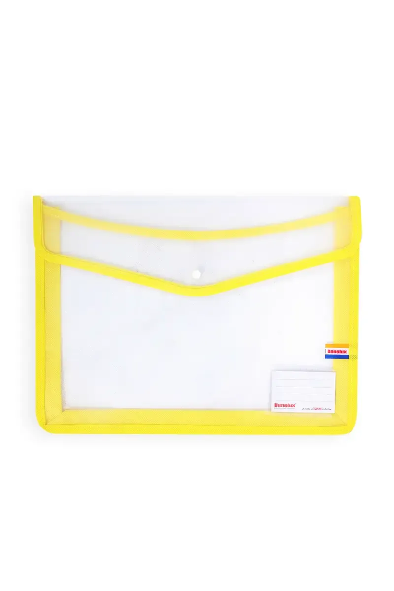 Transparent File Folder (FC Size & Snap Closure) - Yellow