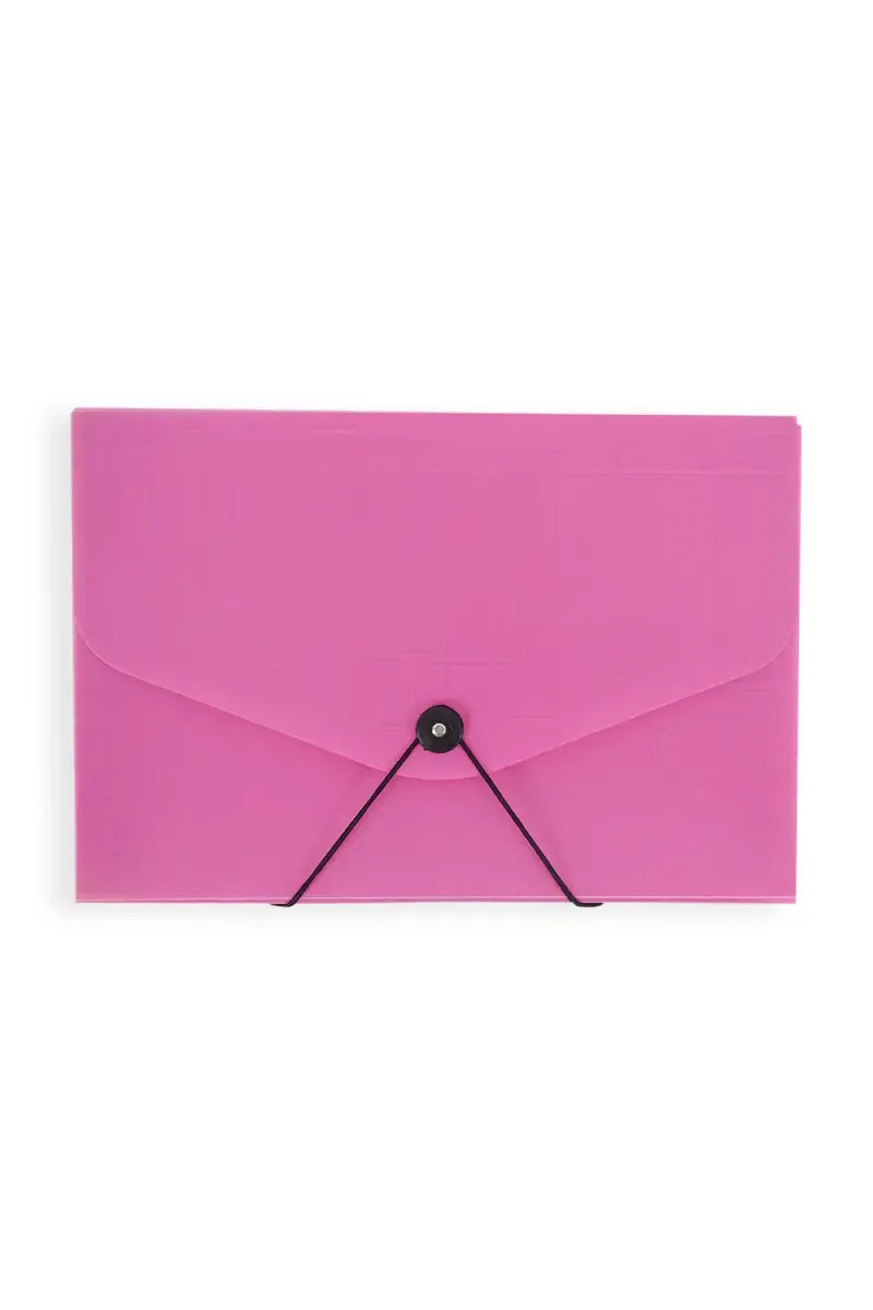 Expandable Folder (FC Size & Snap Closure) - Pink
