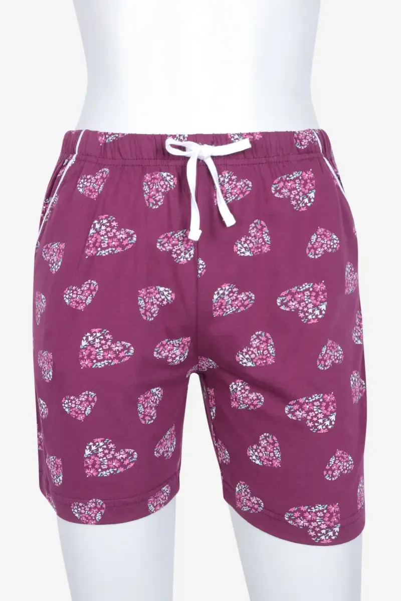 Cotton Printed Shorts for Women 034933PURM
