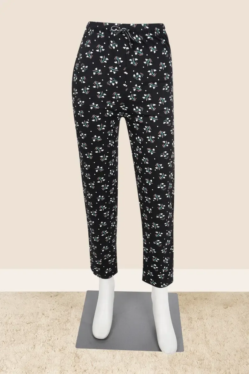 Cotton Printed Pyjama Pant for Women 034954BLAXXL