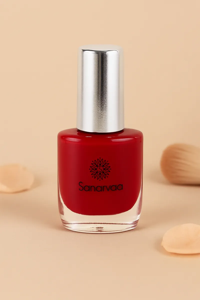 Sanarvaa Glossy Finish Nail Polish- 15ml (Red)