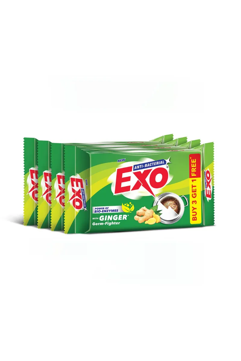 Exo Anti-Bacterial Ginger Twist Dishwash Bar - 4 * 90g
