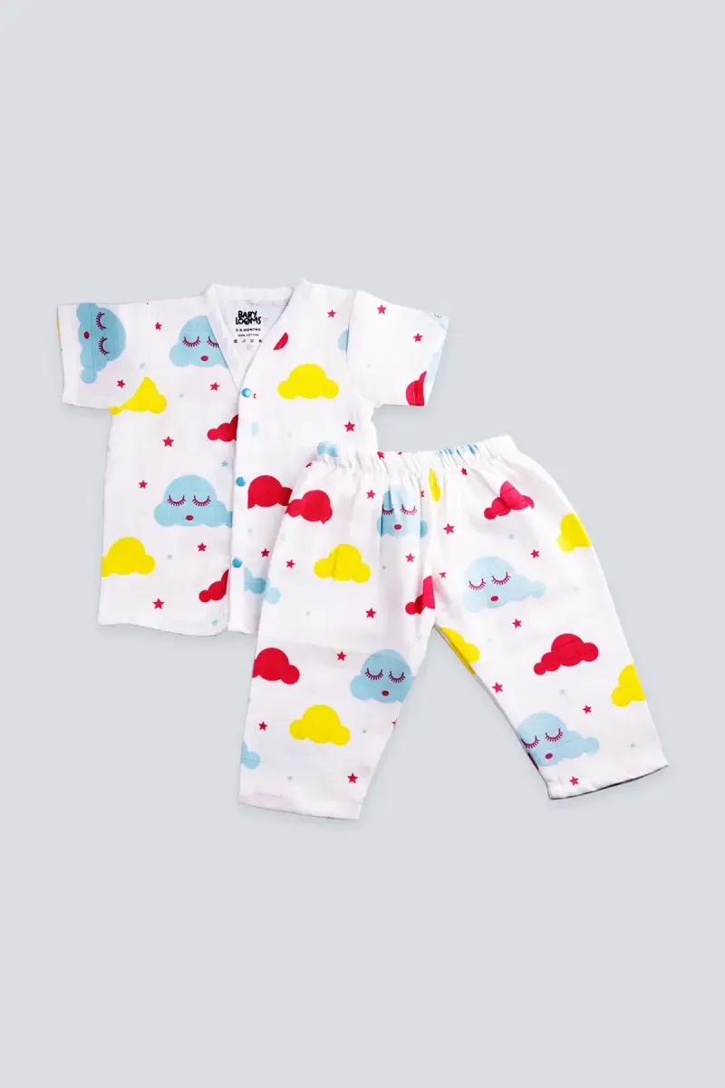 Muslin Clothing Set for Baby Girl - Multicolor