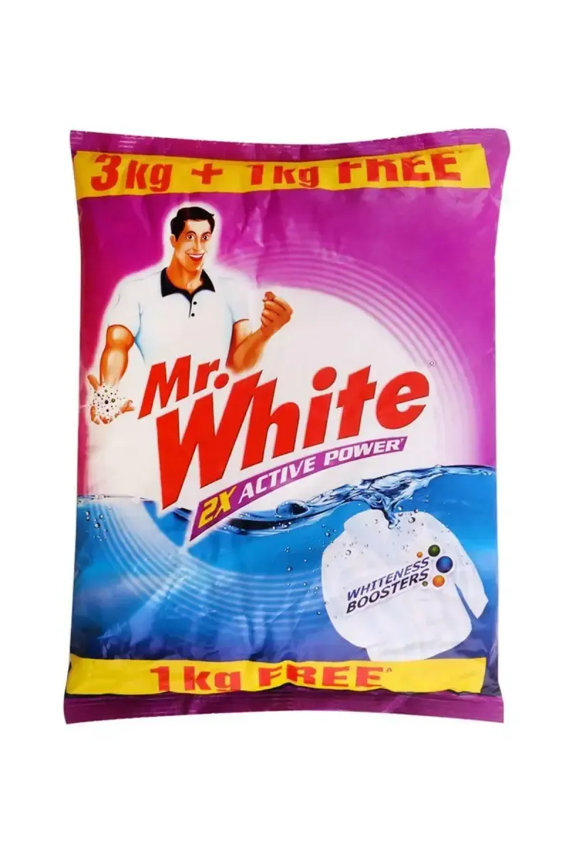 Mr. White 2X Active Power Detergent Powder - 4 kg