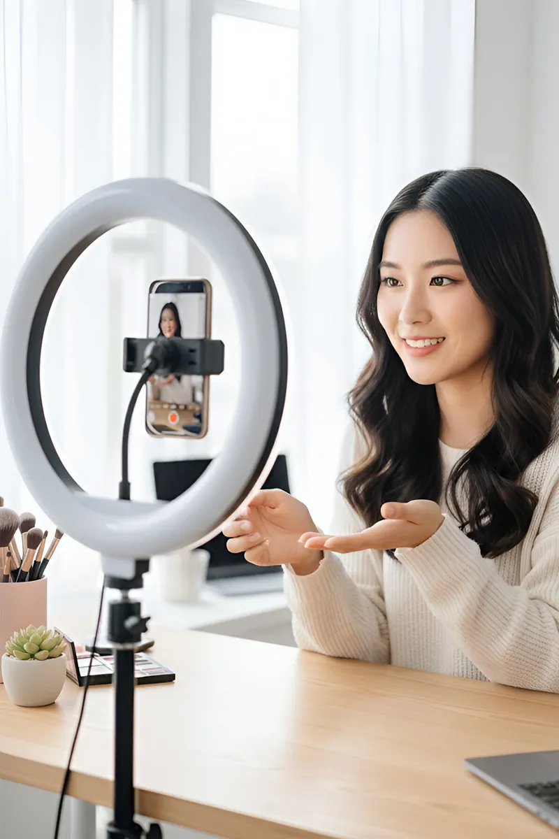 HX-260 12" Ring Fill Light With 3 Colour Modes, 10 Brightness Levels, Mobile Compatible, Suitable for Vlogging, YouTube Videos, Photoshoots and Reels Making (White)