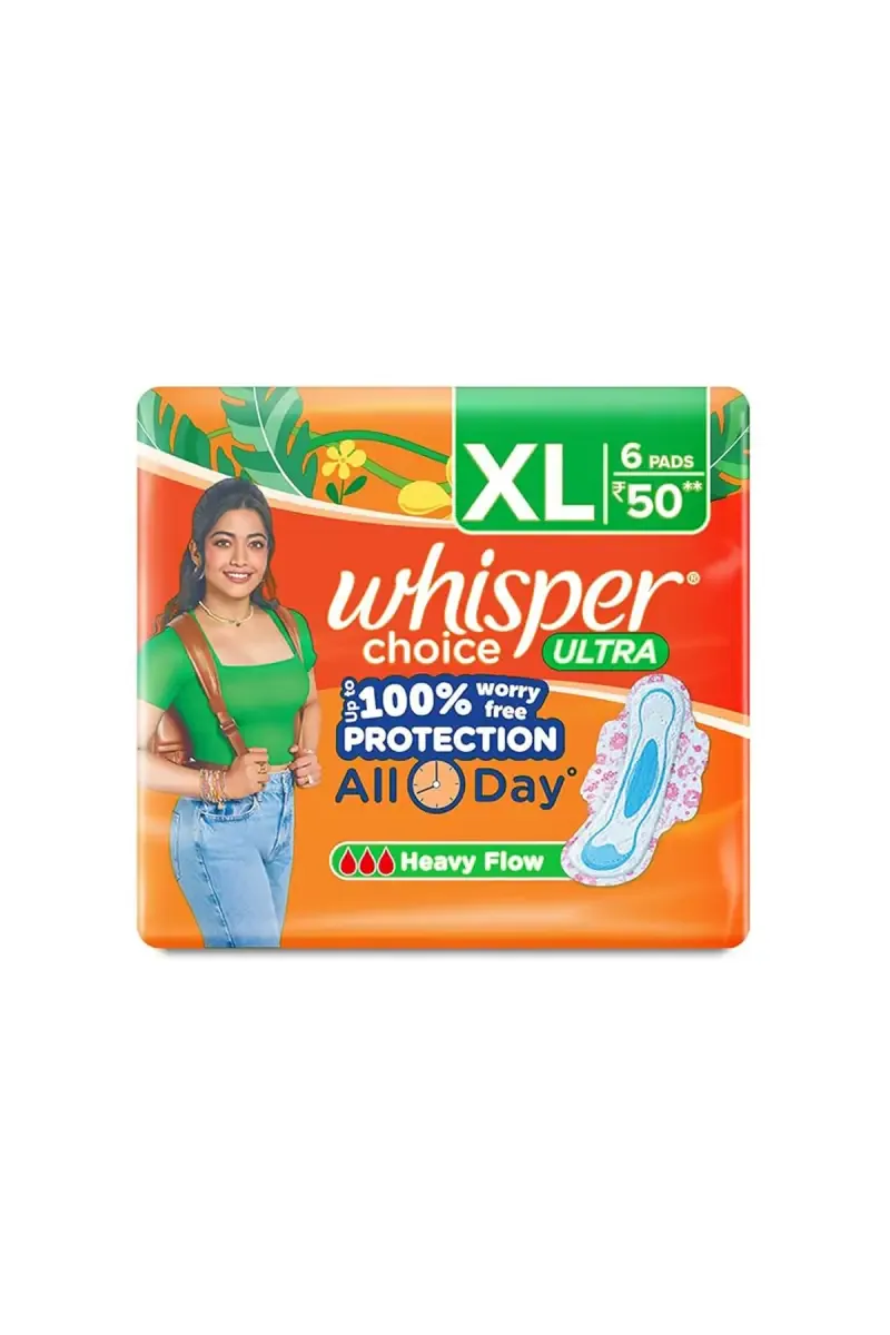 Whisper Choice Ultra Sanitary Pads ,XL- 6 Pcs
