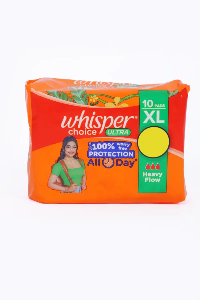 Whisper Choice Ultra Sanitary Pads, XL- 10 Pieces