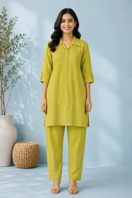 Cotton Embroidered Co-ord Set for Women