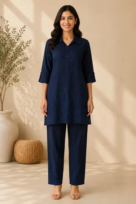 Cotton Embroidered Co-ord Set for Women