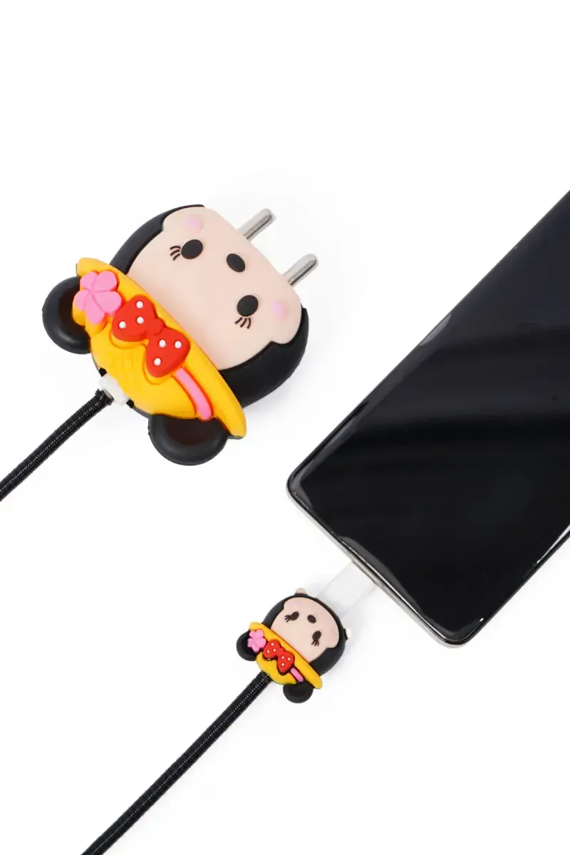 Silicone Mobile Charger Adapter Protector Case with Durable Cable Sleeve -  Micky