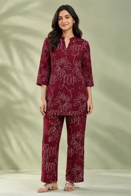 Cotton Embroidered Co-ord Set for Women 035147MARXL