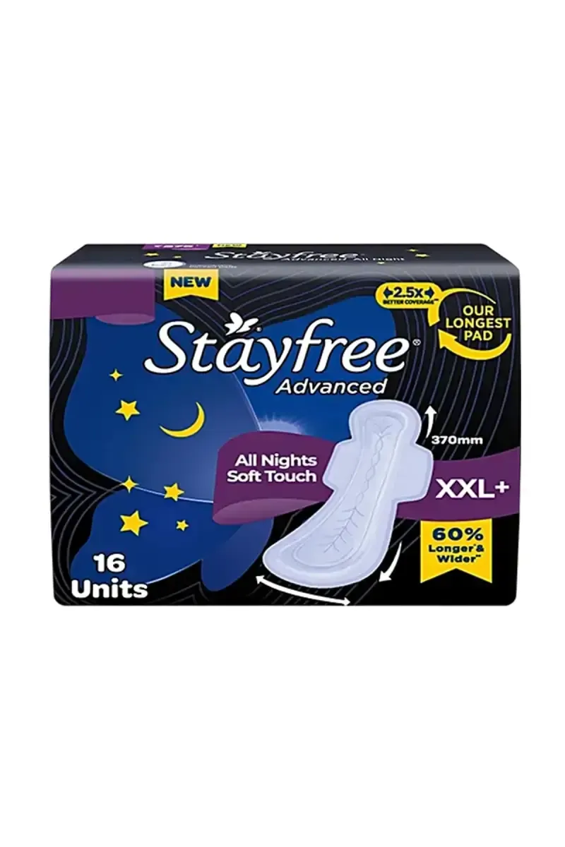 Stayfree All Nights Soft Touch Advanced Thick Sanitary Napkins- XXL+, 16 pcs