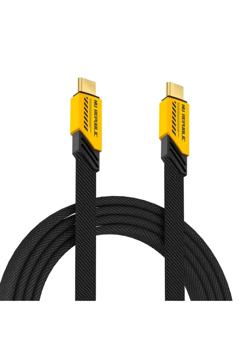 Nu Republic Blaze Fusion 120W 1.2m Type-C to Type-C Fibre Texture Braided Fast Charging Cable (Black)