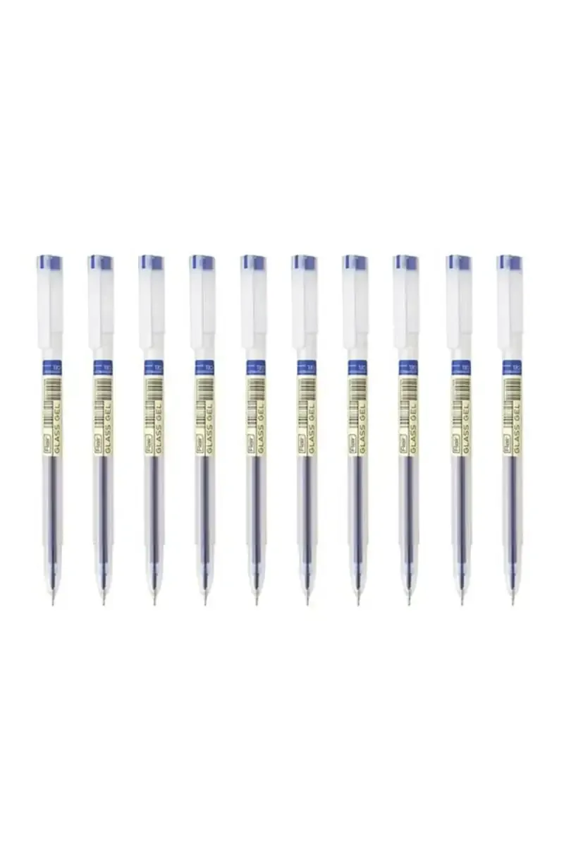 Flair Glass waterproof Gel Pens (Blue) - Pack of 10