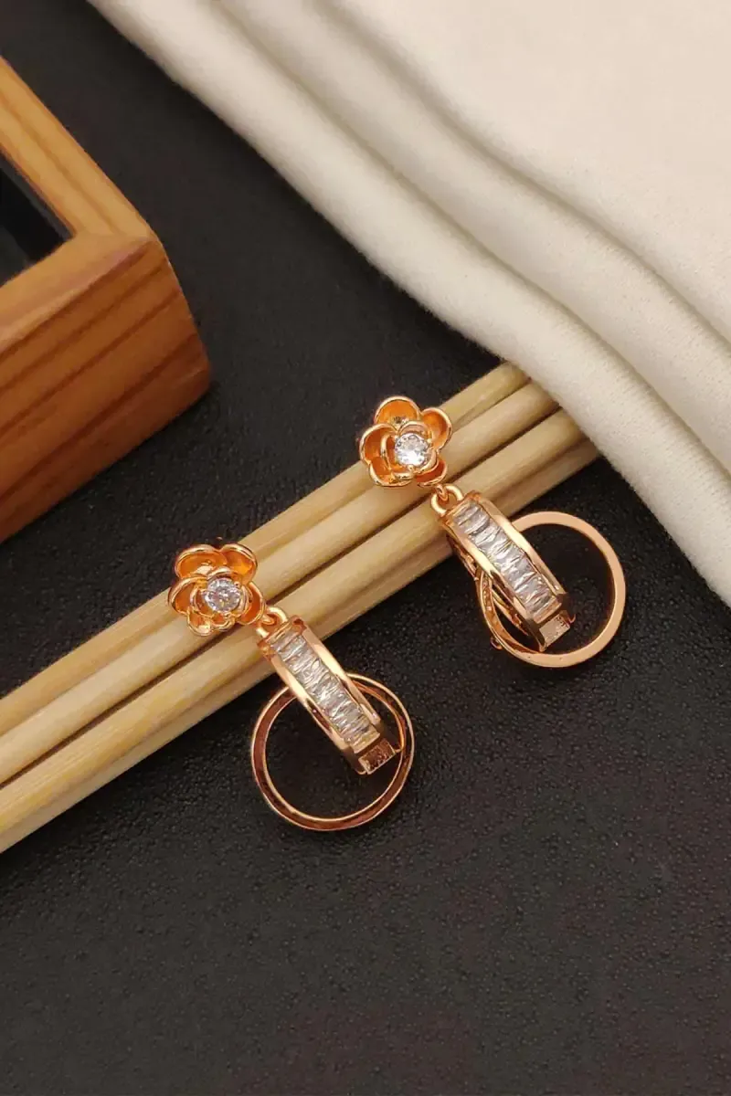 Floral Design Drop Earrings for Women