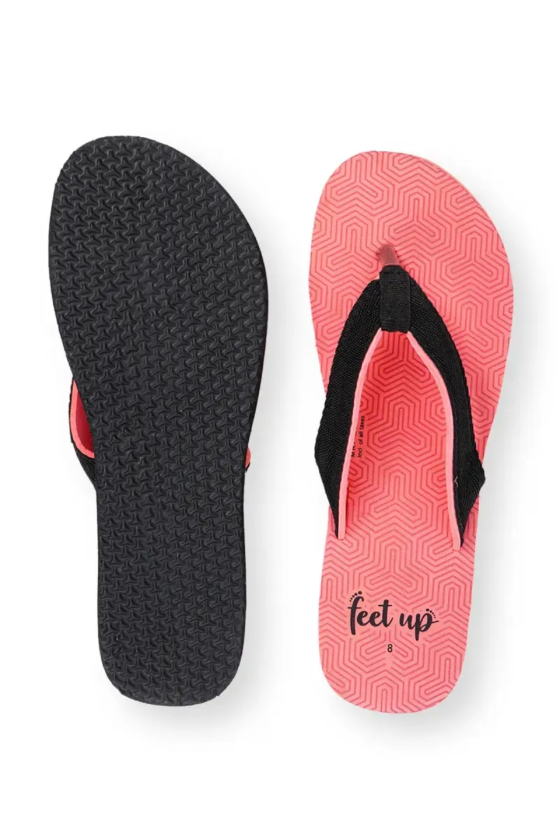 Geometric Print V-Strap Flip Flops for Women