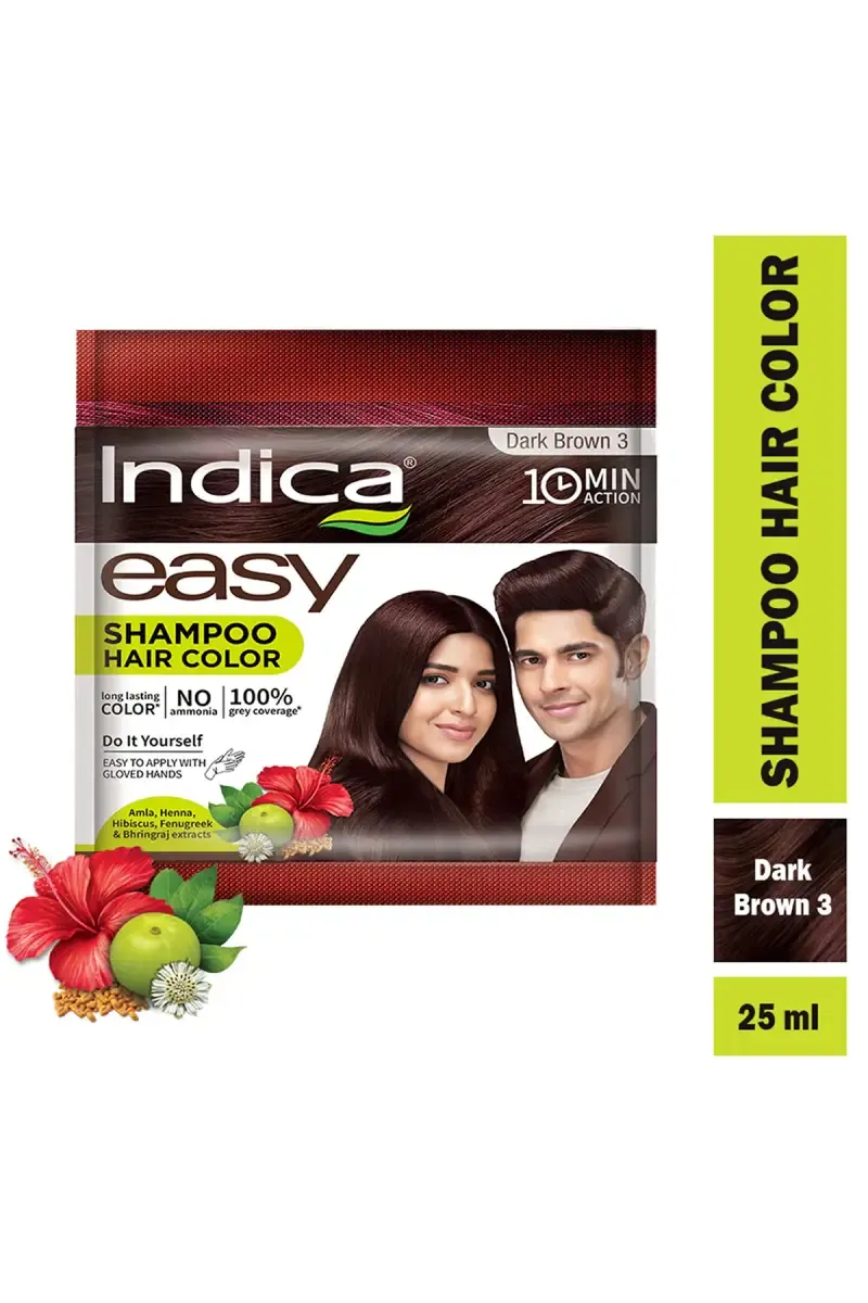 Indica Easy Shampoo Hair Colour - 25 ml Dark Brown