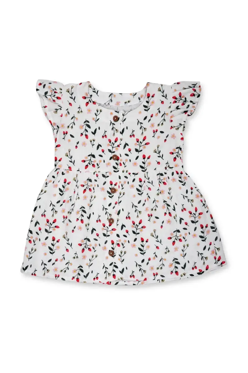 Muslin Frock for Baby Girl - White 035575WHI121