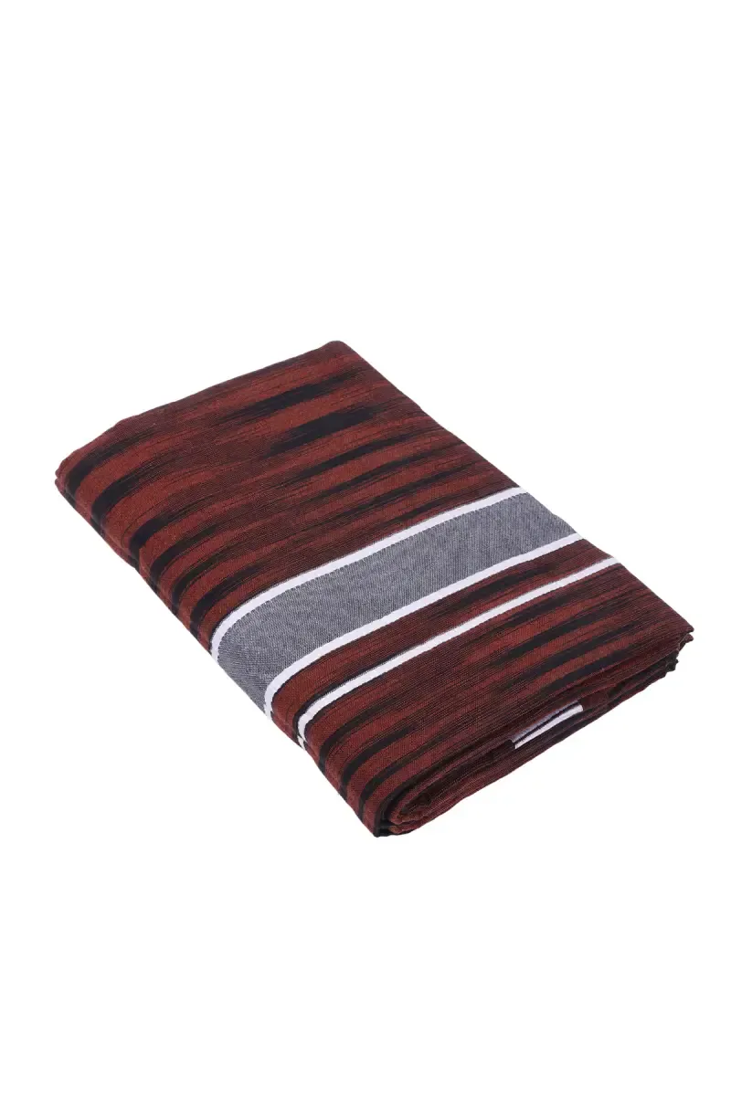 Men's Cotton Printed Dhoti with Border 035612BRO2MTR