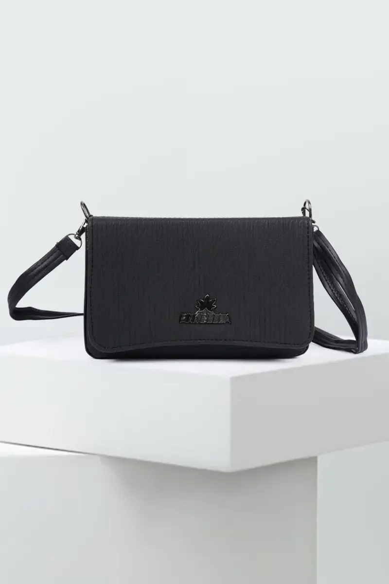 Solid Casual Sling Bag for Women 035627BLA