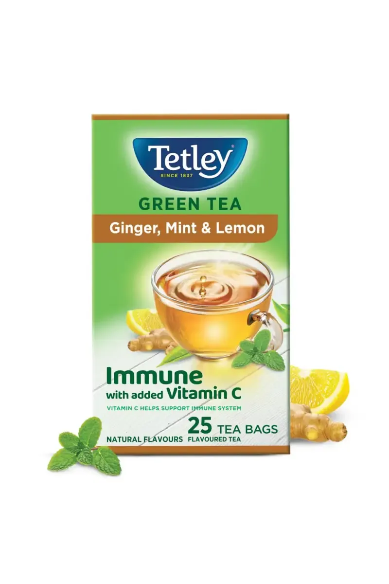 Tetley Ginger Mint and Lemon Green Tea Bags - 25 Bags