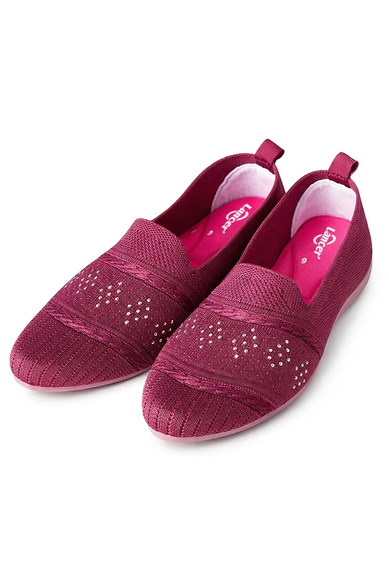 Slip-On Shoes for Women - Crystal Embellished, Stylish & Comfortable