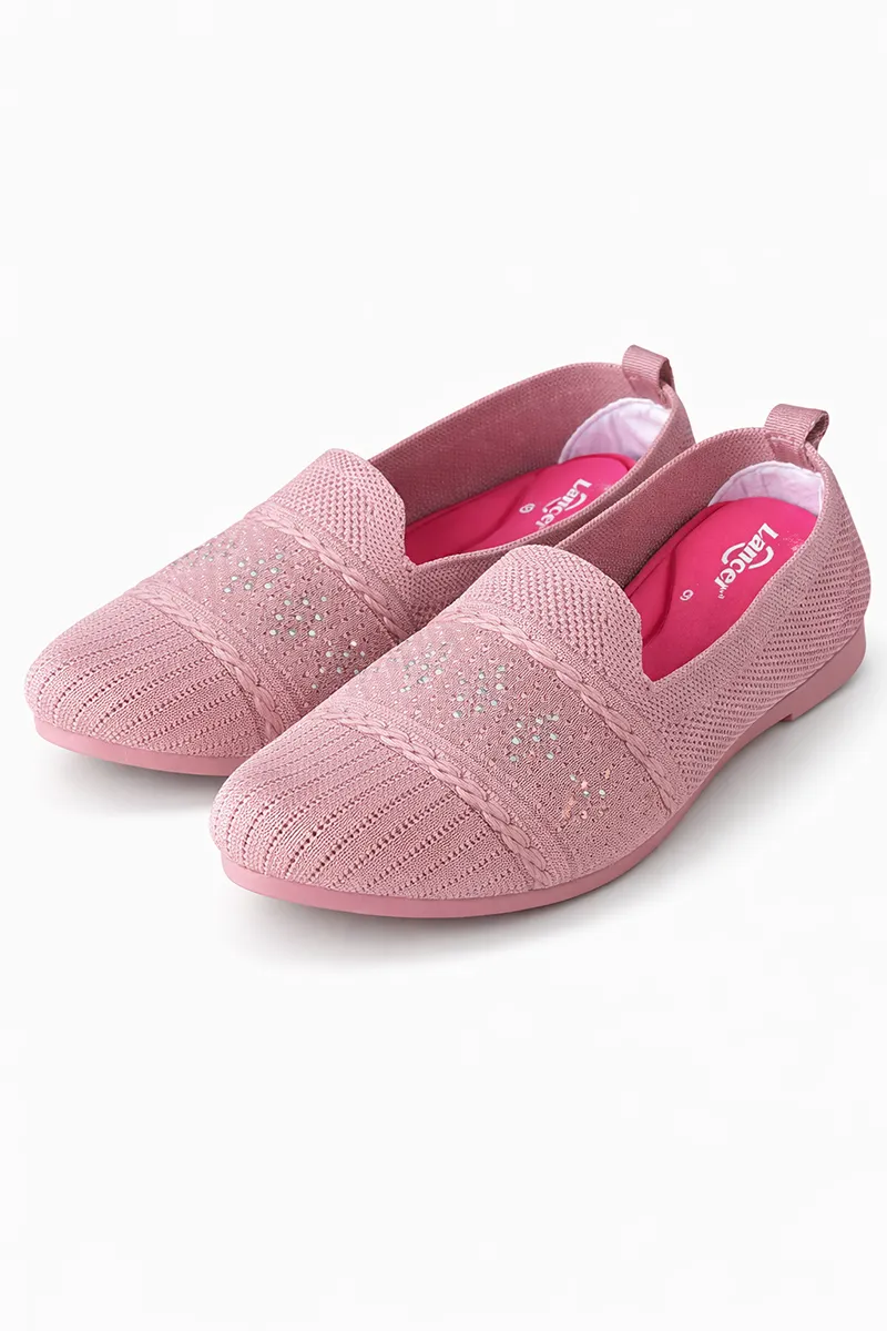 Slip-On Shoes for Women - Crystal Embellished, Stylish & Comfortable 0356758ROSGOL