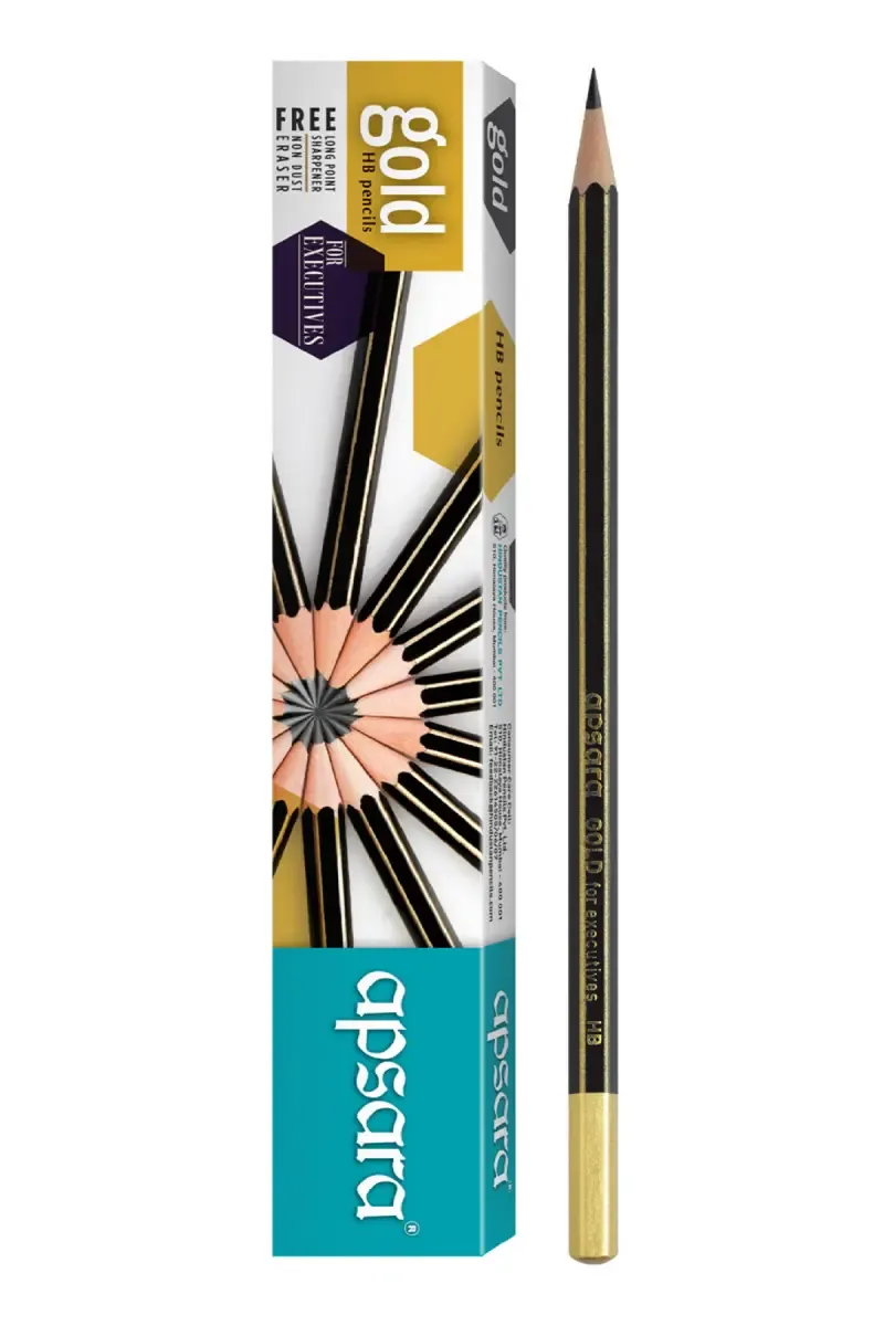 Apsara Gold HB Pencil, Pack of 10