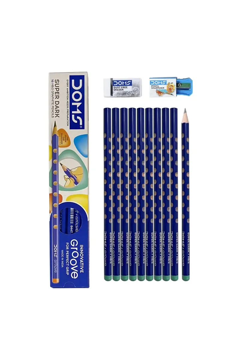 Doms Super Dark Perfect Grip Pencils - Pack Of 10 