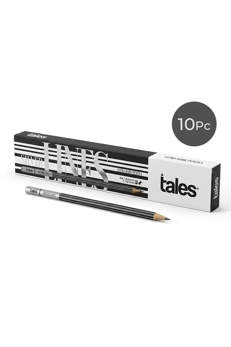 Super Dark Pencils (Silver Lines) - Pack of 10