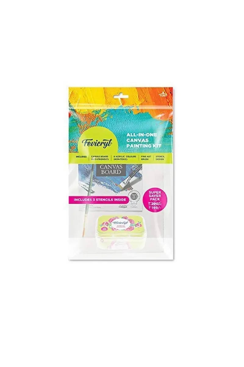 Fevicryl All in one Canvas Painting Kit (Pack of 4)