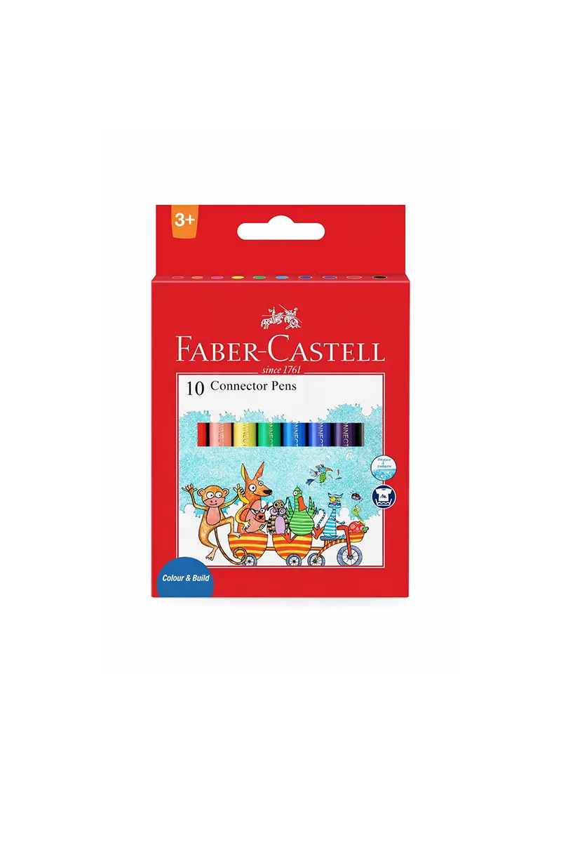 Faber Castell Connector Pen (Multicolor) - Pack of 10