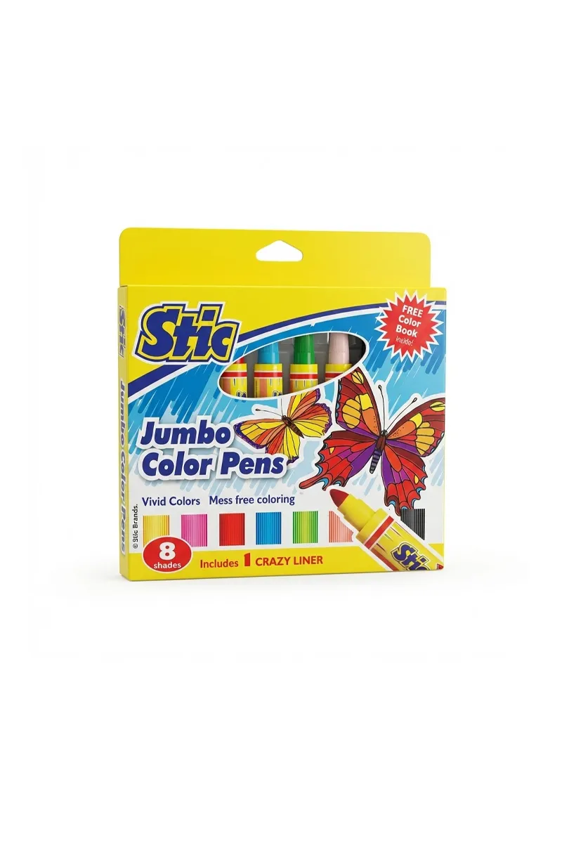 Stic Jumbo Color Pens 8 Shades (Multicolor) - Pack of 8