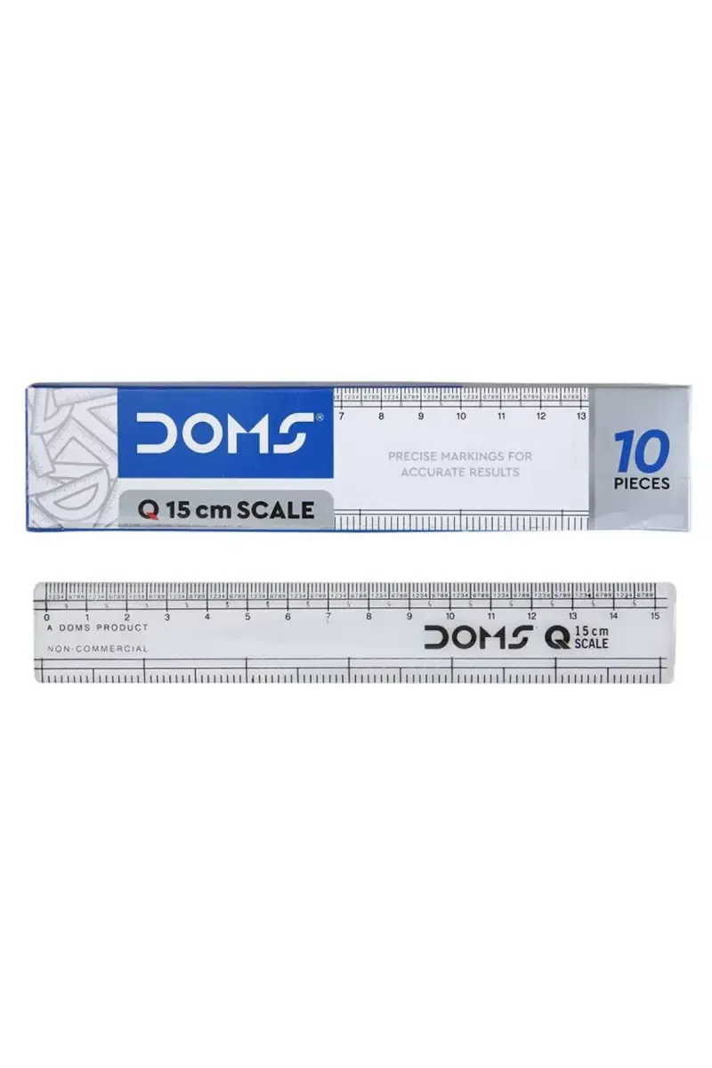 Doms Q 15cm Transparent Scale/Ruler - Pack of 10