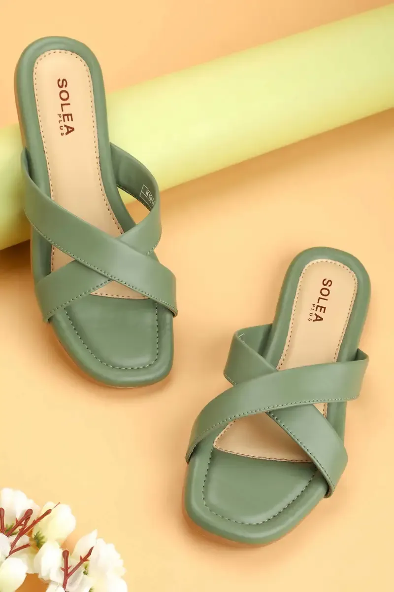 Flat Casual Slippers for Women 0358965GRE