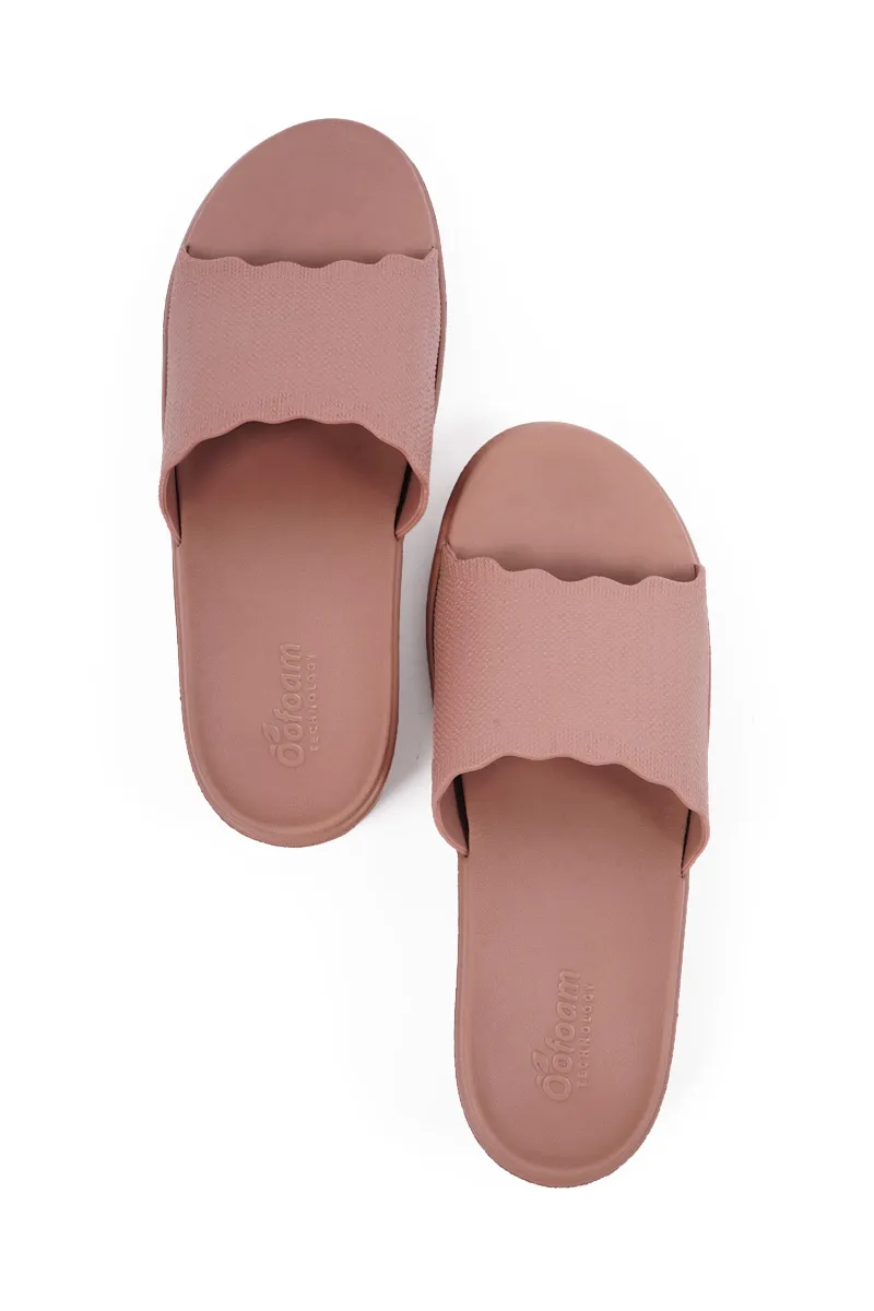 Slip-On Slides with Scalloped Strap for Women - LYRA 0359089COP