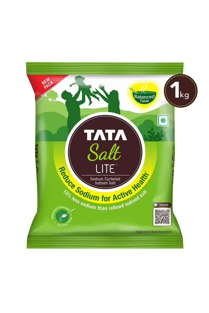 Tata Lite Sodium Curtailed Iodised Salt - 1 kg