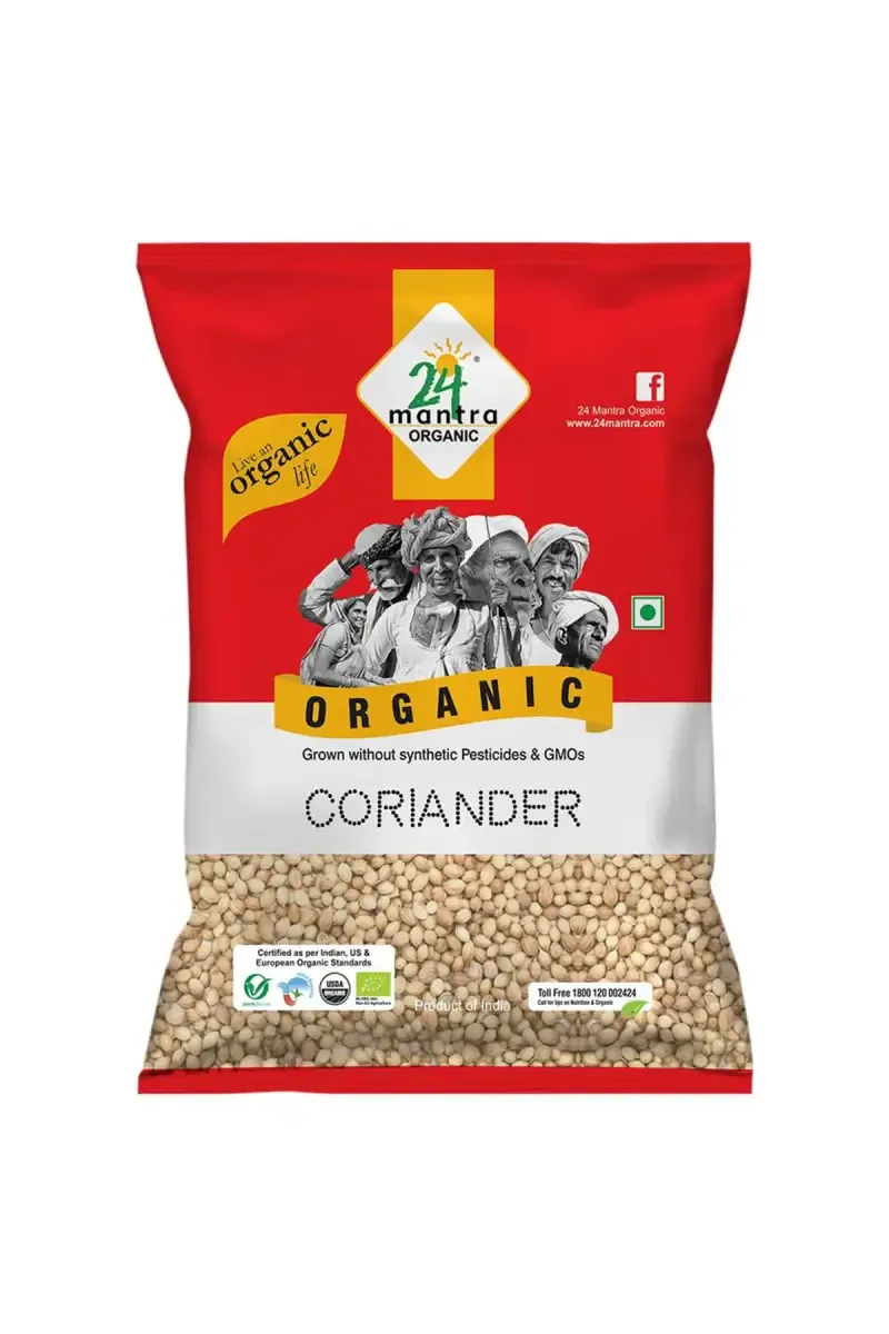 24 Mantra Coriander Seeds / Whole Dhaniya Seeds / Kothamalli Vithai - 100g