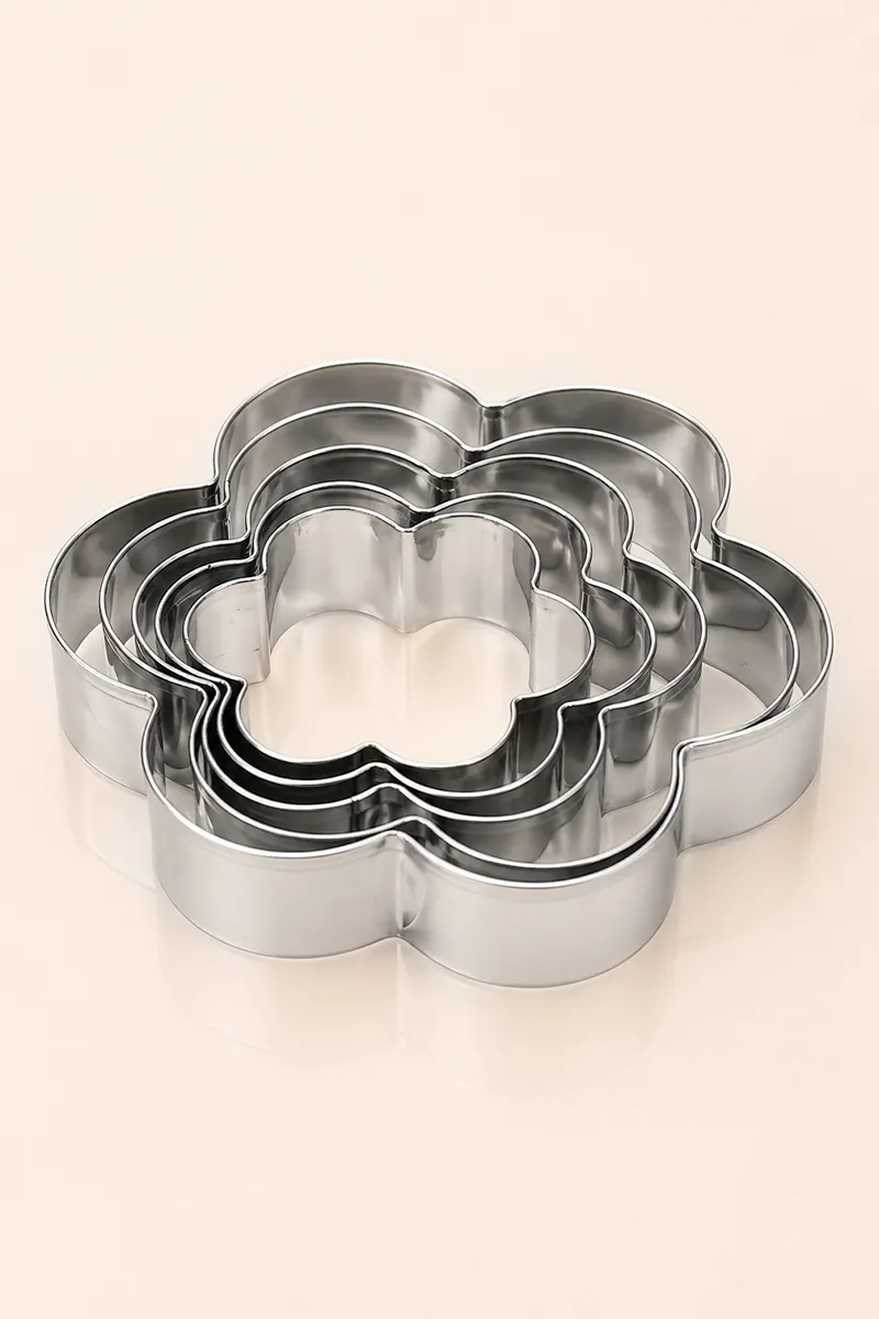 Stainless Steel Cake / Cookies Mould & Decorator - 10pcs 036058SILFLO1