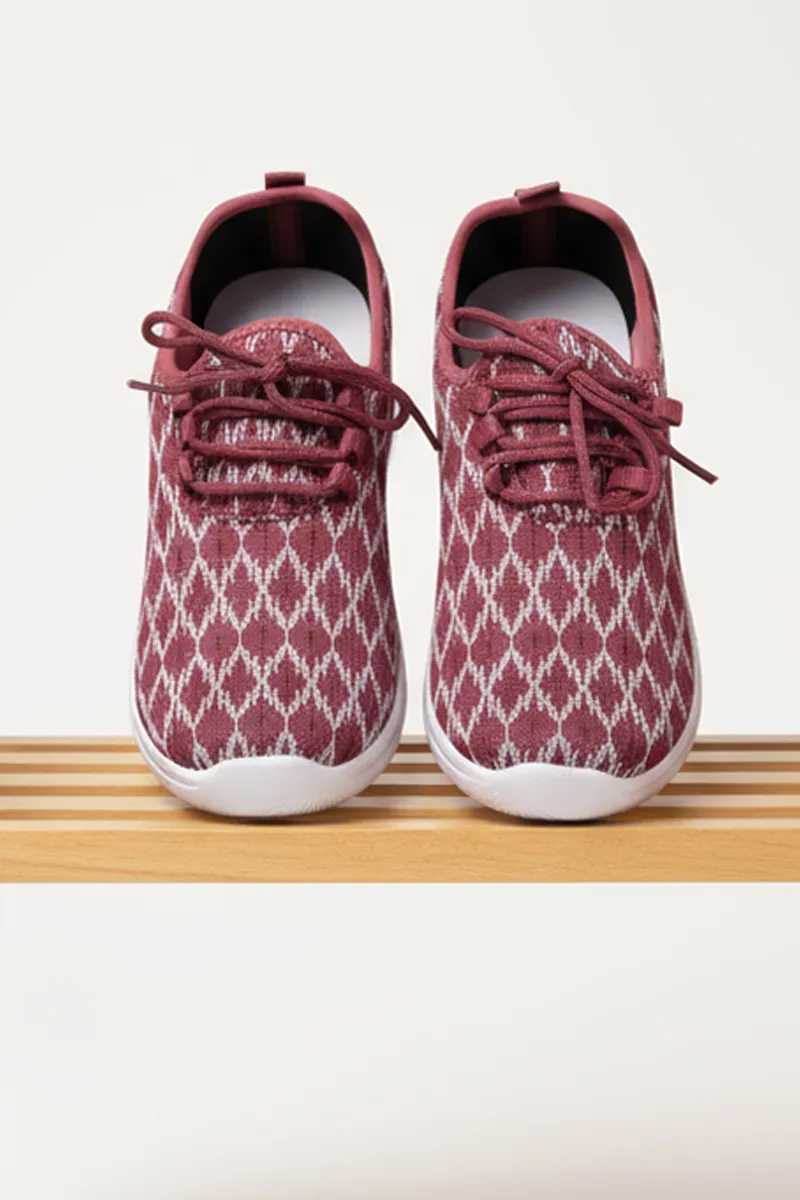 Breathable Knit Lace-Up Casual Walking Shoes for Women 0361364PIN2
