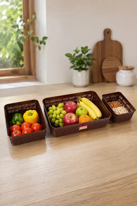 Aristo Plastic Athena Basket Set - 3 Pcs